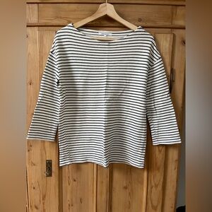 Emerson Fry Black and White Striped Long Sleeve Top